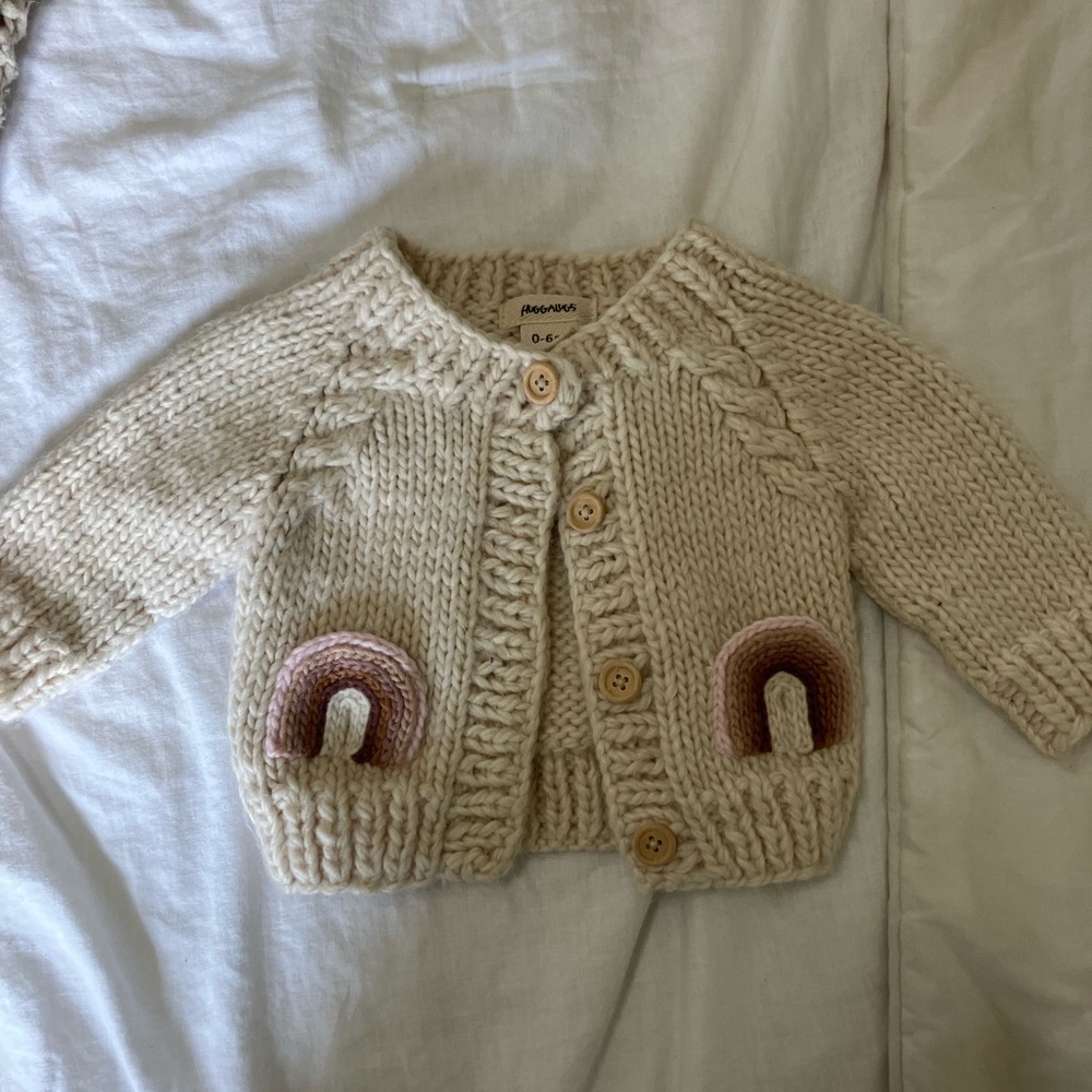 Knit Neutral Chunky Baby Cardigan